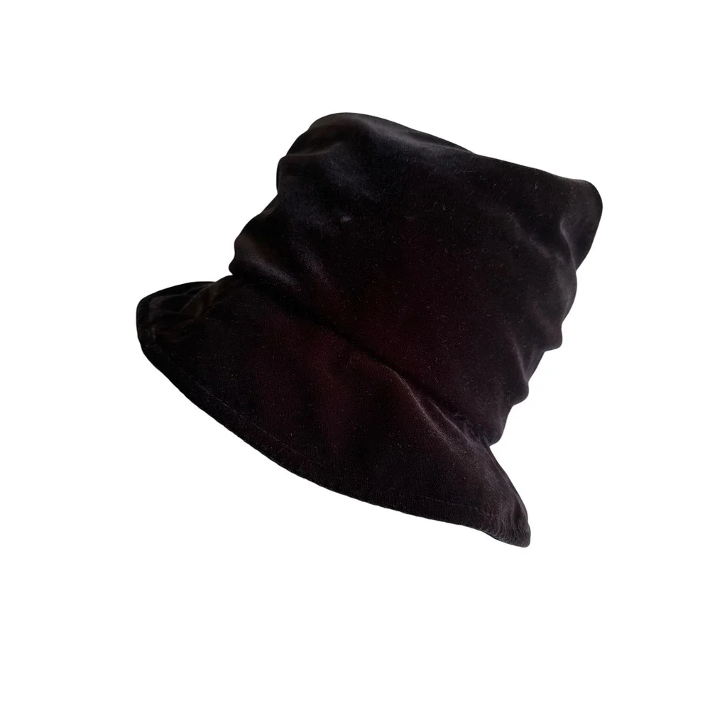 Ben Berge Bucket Hat Black Velvet Luxury Collection Lined Vintage Style Cloche